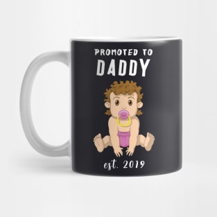 Promoted to Daddy 2019 New Dad Baby Girl Mug